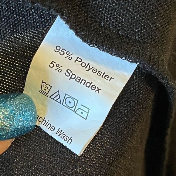 Women’s Black Long Sleeve Open Front Top - Picture 4 of 5